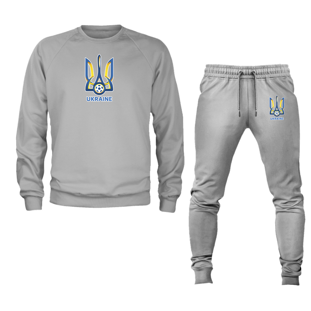 Men's Ukraine National Football Soccer Team Crewneck Sweatshirt Joggers Suit